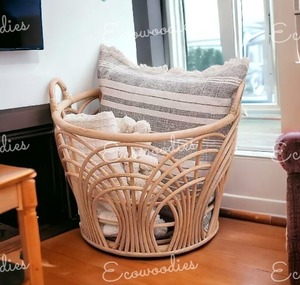 Panier en rotin naturel très habile Durable tissé à la main intérieur rotin canne organisateur stockage rustique décor à la maison osier bambou - Product Image 1