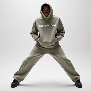 Man's Custom 100% Cotton Oversized Fleece Drop Shoulder French Terry Hoodie <b>Y2k</b> Hip Hop Heavyweight Streetwear <b>Tracksuit</b> - Product Image 2