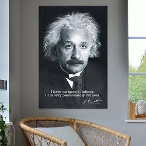 Albert Einstein Modern Design <b>Poster</b> Paper Material with Black Frame "I Have No Special Talent" Quote - Product Image 2
