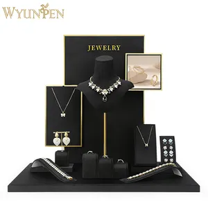 Wyp Groothandel Fluwelen Sieraden Display Houder Stand Diy Custom Oorbel Ketting Houder Staan Sieraden Display Set