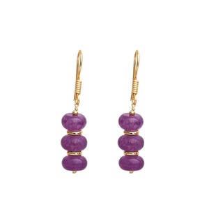 Handmade Light Amethyst Gemstone Drop <b>Earrings</b> with Gold Spacer Beads <b>Earring</b>, Findings & Gold Plated Hook Dangles <b>Earring</b> - Product Image 4