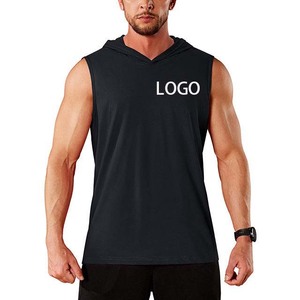 Sudadera con capucha sin mangas de verano para hombre, ropa de secado rápido, transpirable, para gimnasio, Fitness, sudaderas con capucha para correr para hombre, camisetas sin mangas de talla grande - Product Image 1