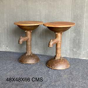 Industrial Design Iron and Wooden FTD <b>Stool</b> for Home Office Use - Product Image 5
