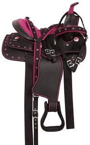 Type anglais le plus vendu course de chevaux selle western équestre en cuir baril course piste Tack pour trail équitation synthétique - Product Image 2