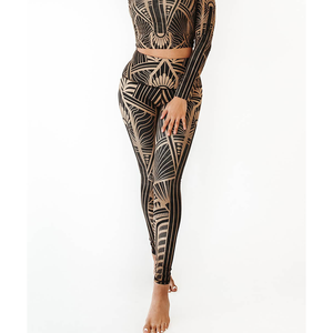 เลกกิ้งเล่นโยคะเอวสูงสำหรับผู้หญิงเลกกิ้งเล่นยิมแฟชั่นสำหรับผู้หญิงเอวสูงพิมพ์ลายเอ็มไพร์หรูหรายั่งยืน - Product Image 6