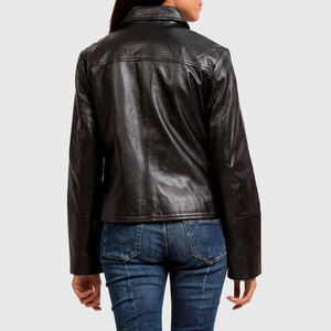 Vêtements décontractés de haute qualité Taille adulte Veste en cuir pour femmes Fabrication authentique Veste en cuir véritable de meilleure qualité - Product Image 2