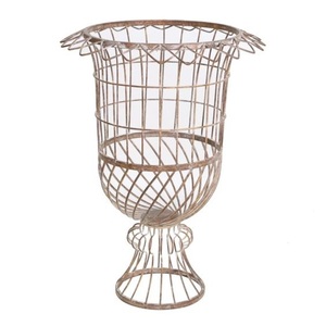 Haute qualité jardin décoration urne planteur Antique trophée forme Style classique jardin décoratif métal fil rouillé urne planteur - Product Image 4