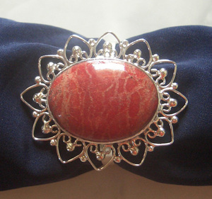 Anillo para servilletas de coral rojo / Servilletero rojo hecho de plata con diseño artístico de coral rojo de aspecto natural - Product Image 4