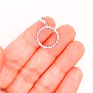 Colgante de Diamante Cultivado en Laboratorio de 1 Quilate, Forma Redonda, Diseño Circular, Claridad VS, Color EF, con Colgante de Oro de 14K para Mujer - Product Image 2