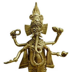 Artesanía Mukherjee, Escultura de Lujo Hecha a Mano de Ganesha Ganpati Bappa, Tamaño Mediano, Arte Dhokra de Latón, Decoración para el Hogar, Oficina y Sala de Estar - Product Image 4