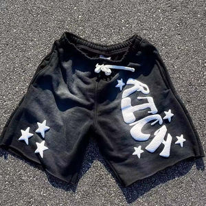 กางเกงขาสั้นผ้าฝ้ายฟอกสีฝุ่นสำหรับผู้ชายวินเทจโอเวอร์ไซส์ออกแบบได้ตามต้องการ - Product Image 6