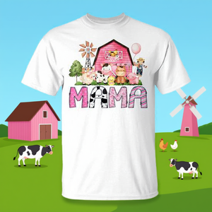 T-shirt coordinata promozionale per la festa di compleanno della bambina amante delle mucche di Mama Pink Farm - Product Image 3