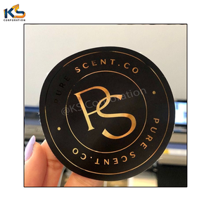 Pegatinas de vinilo impermeables ecológicas personalizadas, impresión a todo color, papel de aluminio dorado, etiquetas de embalaje en relieve, duraderas y elegantes - Product Image 5