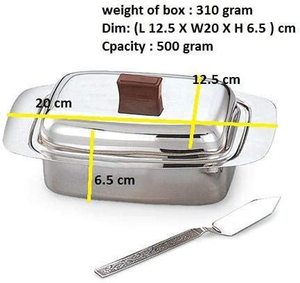 Food Grade Tableware Oval Stainless Steel Creative Butter Dish Best Latest Latest Made <b>by</b> king Internationale - Product Image 4