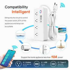 Enchufe Inteligente WiFi Tuya 2026 con 4 Tomas de Corriente y Carga Rápida USB-C, Control por Voz con Alexa y Asistente de Google PST-SM-301-X - Product Image 2