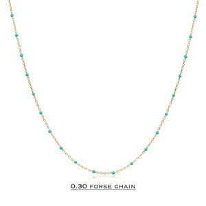 Collier chaîne en émail vert menthe, design artisanal turc, argent sterling 925 plaqué or et rhodium, bijoux faits à la main - Product Image 2