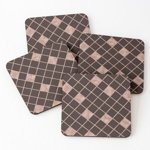 Dessous de verre en bois écologique avec des motifs en émail au look carré Or fantaisie bord Fait à la main Sous-verres modernes à moindre coût - Product Image 6