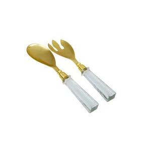 Stainless Steel Salad Spoon & Fork <b>Cutlery</b> <b>Set</b> of 2 with PVD <b>Gold</b> Plated for Home & Hotel Best Quality Salad Serving <b>Set</b> of 2 - Product Image 4