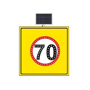 ป้ายจราจร LED พลังงานแสงอาทิตย์ 70 กม./ชม. ขนาด 100 x 100 ซม. ป้ายเตือนความปลอดภัย ป้ายหยุด - Product Image 1