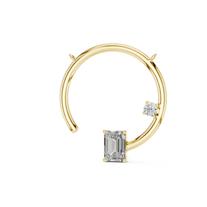 Colgante de Esmeralda y Diamante Redondo Cultivado en Laboratorio en Oro Amarillo de 14K, Joyería Nupcial para Mujer, Regalo de Aniversario de Lujo Certificado, Elegante - Product Image 1