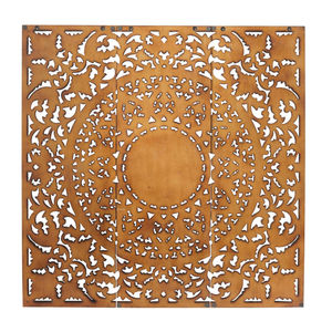 Nouvellement arrivée marron traditionnel Floral manguier bois décoration murale 3 panneau ensemble personnalisé conçu meilleure vente de décoration murale en bois - Product Image 5