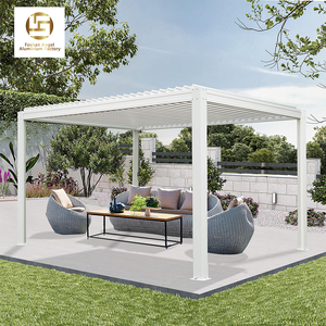 Pérgola de Techo Retráctil de aluminio a prueba de lluvia independiente montada en la pared al aire libre Gazebo <span class=keywords><strong>refugio</strong></span> para jardín hogar Villa balcón - Product Image 2