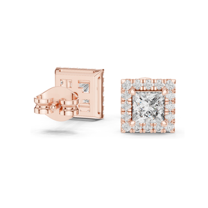 Pendientes de Diamante de Laboratorio con Corte Princesa de 1.288 CT, Claridad VVS-VS EF, Oro de 18KT, 14KT, 10KT y Plata 925, Oro Rosa, Amarillo, Blanco - Product Image 4