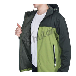 Veste tactique softshell mince personnalisée pour hommes avec capuche coupe-vent d'hiver imperméable pour la randonnée manteaux décontractés à glissière non tissés - Product Image 6