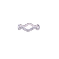 Bague Ondulée en Zircon Cubique pour Femme, Bijou Minimaliste Scintillant Tendance pour Usage Quotidien, En Stock, Vente en Gros, Fournisseur d'Usine