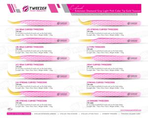 Pince à épiler professionnelle d'extension de cils de conception de diamant extra pointu Volume incurvé/fibre forte prise pointue nouveau Design inoxydable - Product Image 5