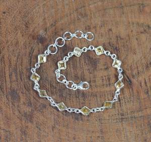 Bracelet ajustable en argent sterling avec citrine, bijou en pierre précieuse, pierre de naissance de novembre, fait main, luxe, certifié GIA, or 22 carats - Product Image 2