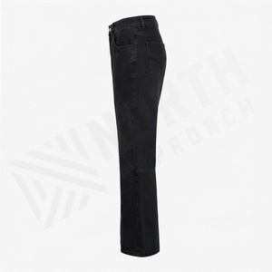 Jeans évasés pour femmes de haute qualité, personnalisables, grande taille, décontractés, avec trous, franges, broderie, couleur personnalisée, pantalon en coton - Product Image 3