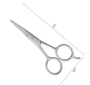 Tijeras multiusos 5 "Acero inoxidable Barba Bigote Oreja Nariz Tijeras con cuchillas rectas Cizalla de corte Corte afilado OEM - Product Image 3