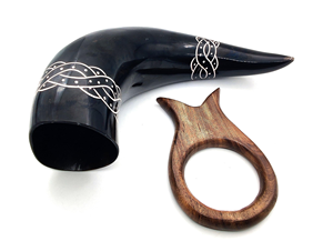 Bijoux d'accessoires en corne de Viking à usage quotidien pour hommes avec symboles runiques Décoration de style animal et religieux de longue durée - Product Image 6