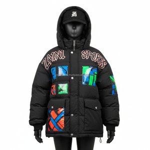 Chaqueta acolchada para mujer, 380 GSM, tela de poliéster, diseño de panel de bloque de color con logotipo personalizado, chaqueta acolchada para mujer - Product Image 1