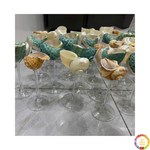 Coquille d'océan polie en verre de vin de coquillage sur tige élégante pour décor de fête de vaisselle de mariage de luxe origine du Vietnam - Product Image 2