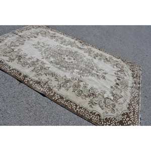 Tapis Vintage Turc en Laine 6x9.4ft Beige & Marron Style Classique Patchwork Armure Plate Support en Latex pour Décorations de Salon Adolescent - Product Image 2