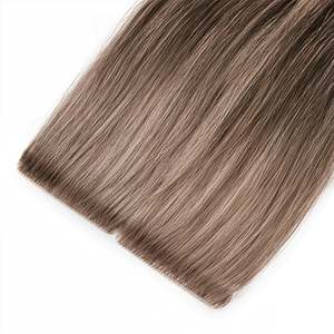 Ash <b>Brown</b> Invisible <b>Tape</b> Hair Extensions 8-30 Inch Remy Virgin Hair 12A Grade Pre-Bonded Weaves - Product Image 1