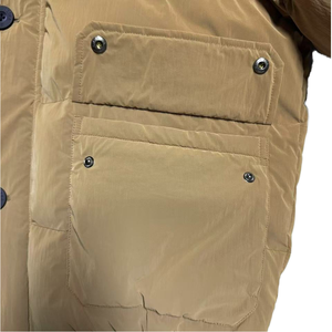 เสื้อแจ็คเก็ตพัฟเฟอร์แบบมีฮู้ดสำหรับผู้ชาย ผ้าโพลีเอสเตอร์ 100% สำหรับฤดูหนาว  พร้อมโลโก้สั่งทำพิเศษ  เสื้อโค้ทบุใยอุ่นสำหรับกิจกรรมกลางแจ้ง สีดำ ไซส์ใหญ่พิเศษ - Product Image 5