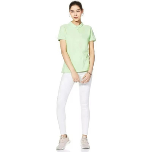 Classic slim fit stretch fabric soft touch button placket smart casual style <b>Women</b> <b>Polo</b> <b>Shirts</b> modern style <b>Women</b> <b>Polo</b> <b>Shirts</b> - Product Image 1