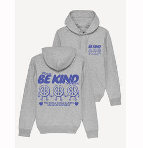 Sweat à capuche en coton régulier personnalisé Sweat-shirt gris chiné Be Kind Hoodie - Product Image 1