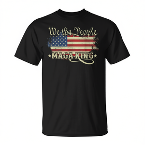 T-shirt vintage Maga King con bandiera americana We The People Design, camicia nera da uomo - Product Image 2