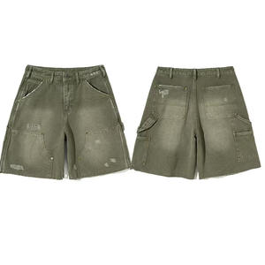 Pantalones cortos de moda para hombre, Vaqueros holgados, informales, de color sólido, grises, personalizados, de alta calidad - Product Image 5