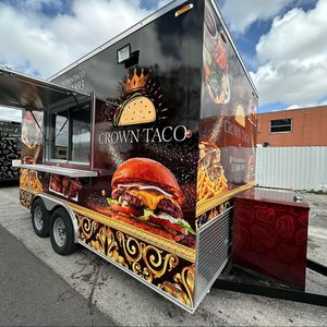 รถพ่วงขายอาหาร Crown Taco ขนาด 10-36 ฟุต แบบเพลาคู่ ตัวถังสแตนเลส โครงสร้างอะลูมิเนียม สำหรับใช้งานกลางแจ้ง - Product Image 3