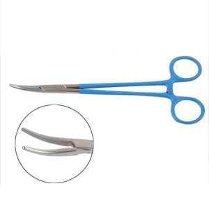 Agarre de precisión Mango azul Pinzas hemostáticas curvas Dental VE Abrazadera quirúrgica Instrumento médico Resina manual Dental profesional - Product Image 2