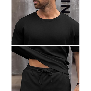 Ropa Deportiva Unisex Premium 100% Algodón, Personalizable, Verano, Diseño Sólido Reversible, Traje Deportivo Ligero, Transpirable, Ecológico, Plus - Product Image 5