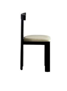 Chaise de salle à manger en teck massif sur mesure, rembourrée en velours, au design moderne et minimaliste, pour appartement, hôtel, restaurant, salles à manger - Product Image 2