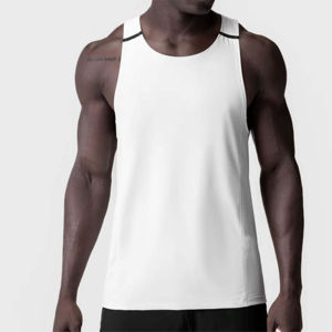 Men's Gym Wear Quick Dry Breathable <b>Tank</b> <b>Top</b> <b>Workout</b> Gear with Printed Pattern Made in Pakistan Knitted Weave - Product Image 1