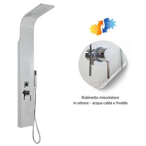 Colonna doccia 001 Set bagno lucido a cascata in acciaio inox a 4 funzioni - Product Image 6