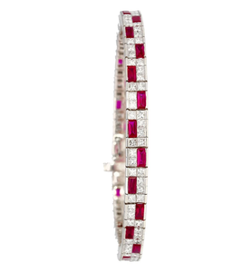 12 Carat Ruby <b>Diamond</b> <b>Bracelet</b> 925 Sterling Silver Multistone Art Deco Style Women's Fashion Jewelry Charm <b>Bracelets</b> - Product Image 3